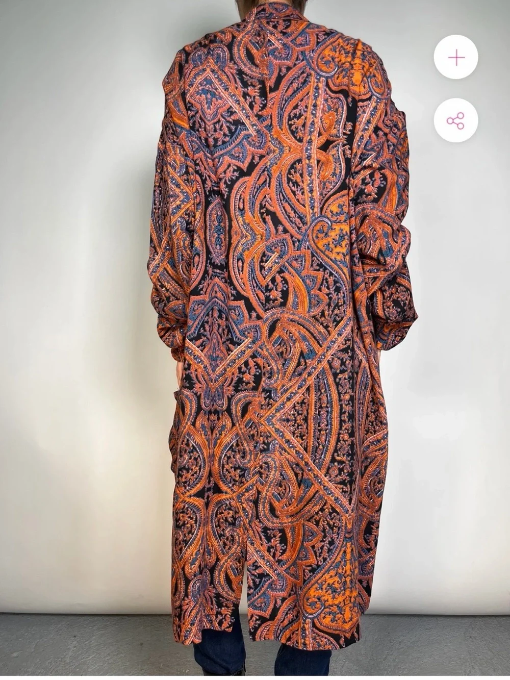 Free People Purple and Rust Paisley Duster Kimono